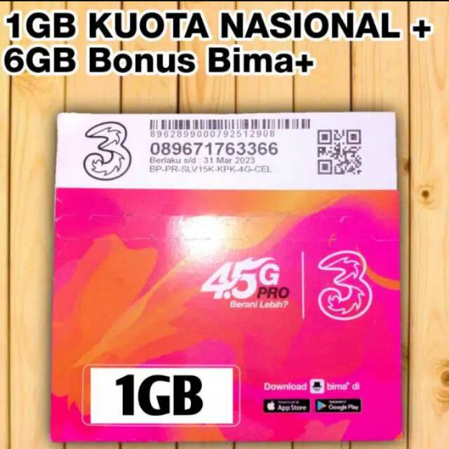 Kartu Tri 1GB 1Tahun