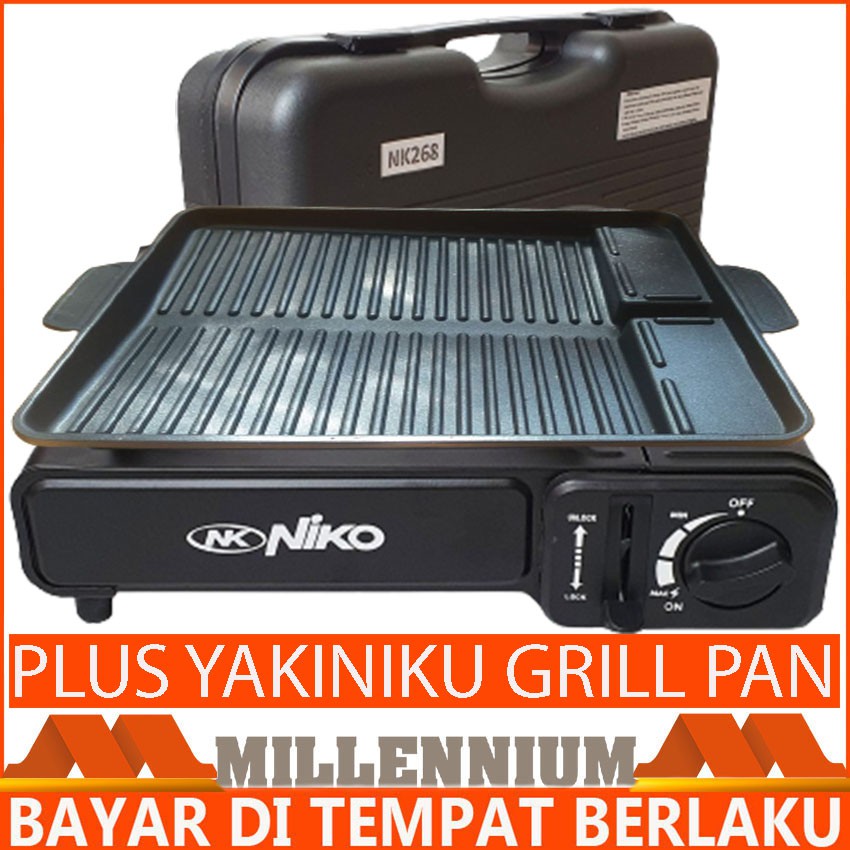 PAKET KOMPOR PORTABLE NIKO BBQ YAKINIKU GRILL PAN PLUS KOMPOR PORTABLE NIKO