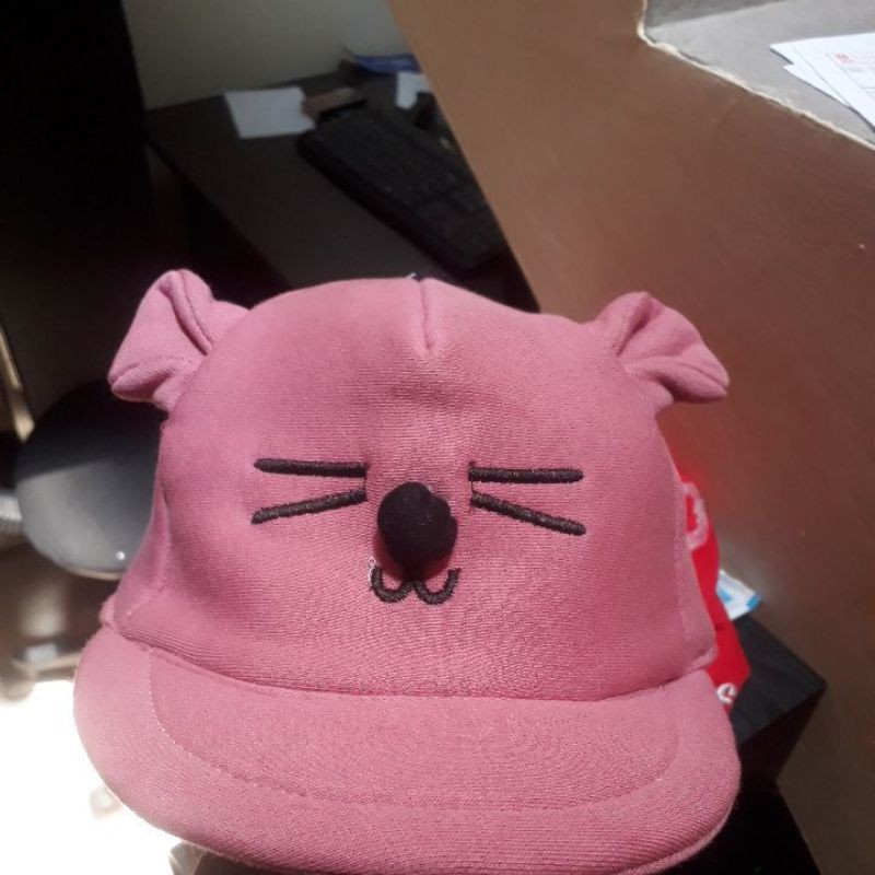 (1kg isi 25 pcs)Topi Bayi korea Karakter Kucing / COD-ping tua / dusty