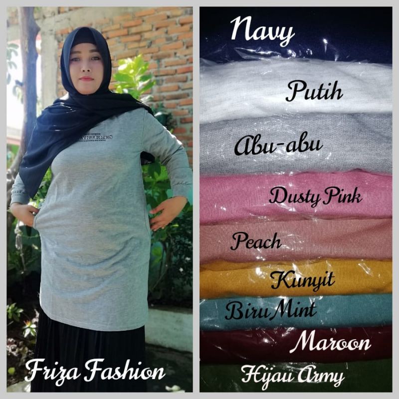 TUNIK KAOS WANITA MUSLIMAH (SERI 6 WARNA)