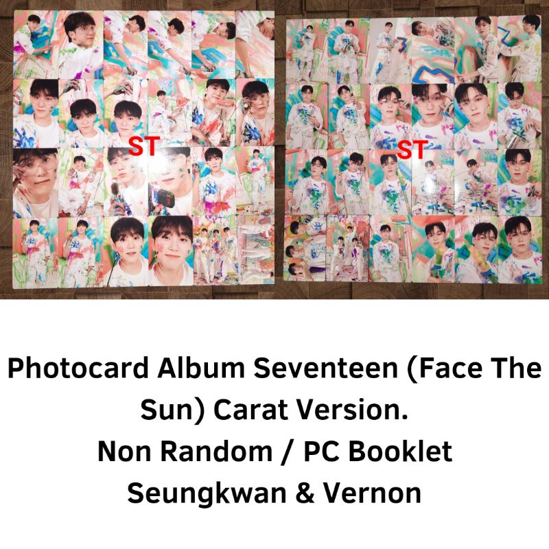 Sharing Photocard Album Seventeen (Face The Sun) Carat Ver Non Random (PC Booklet) Seungkwan & Verno