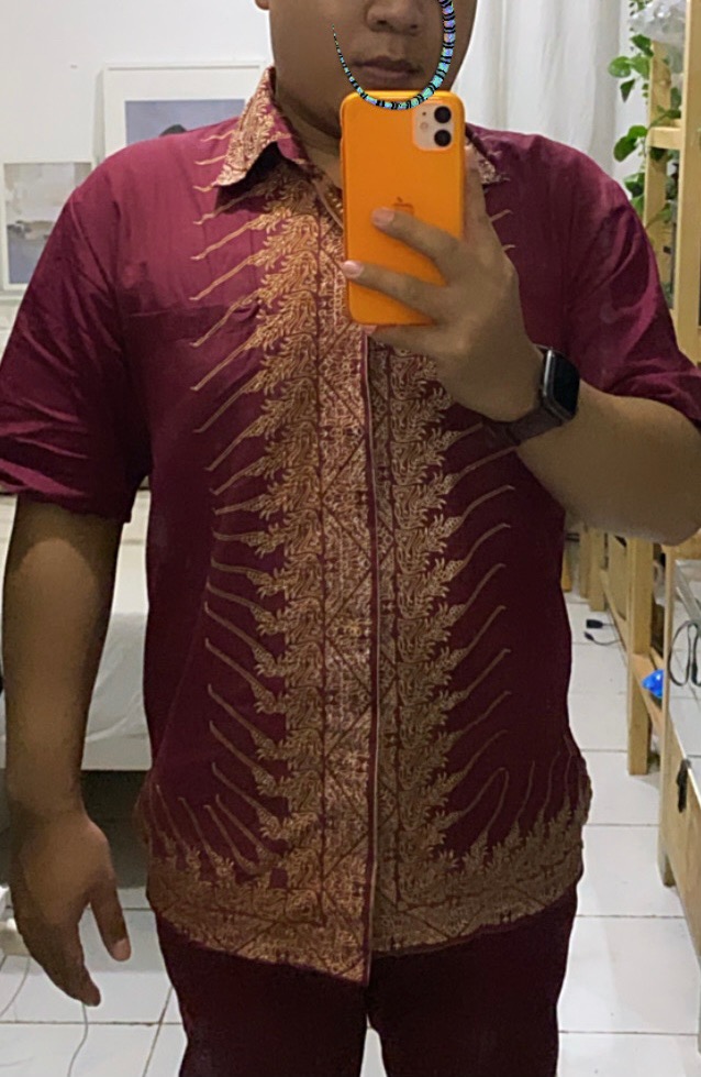 Modang# Kemeja Batik Pria Premium Motif Polos Minimalis Katun Sragenan Hq Ori Batik Solo By Rashashi