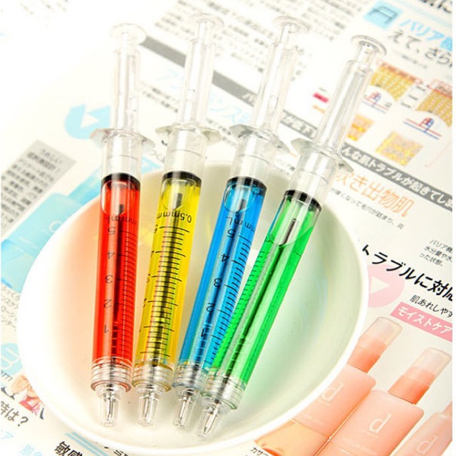 

[WWP 23] Pulpen Jarum Suntik Warna Warni / Souvenir Bolpoin Pen / Pena Stationery Unik Lucu