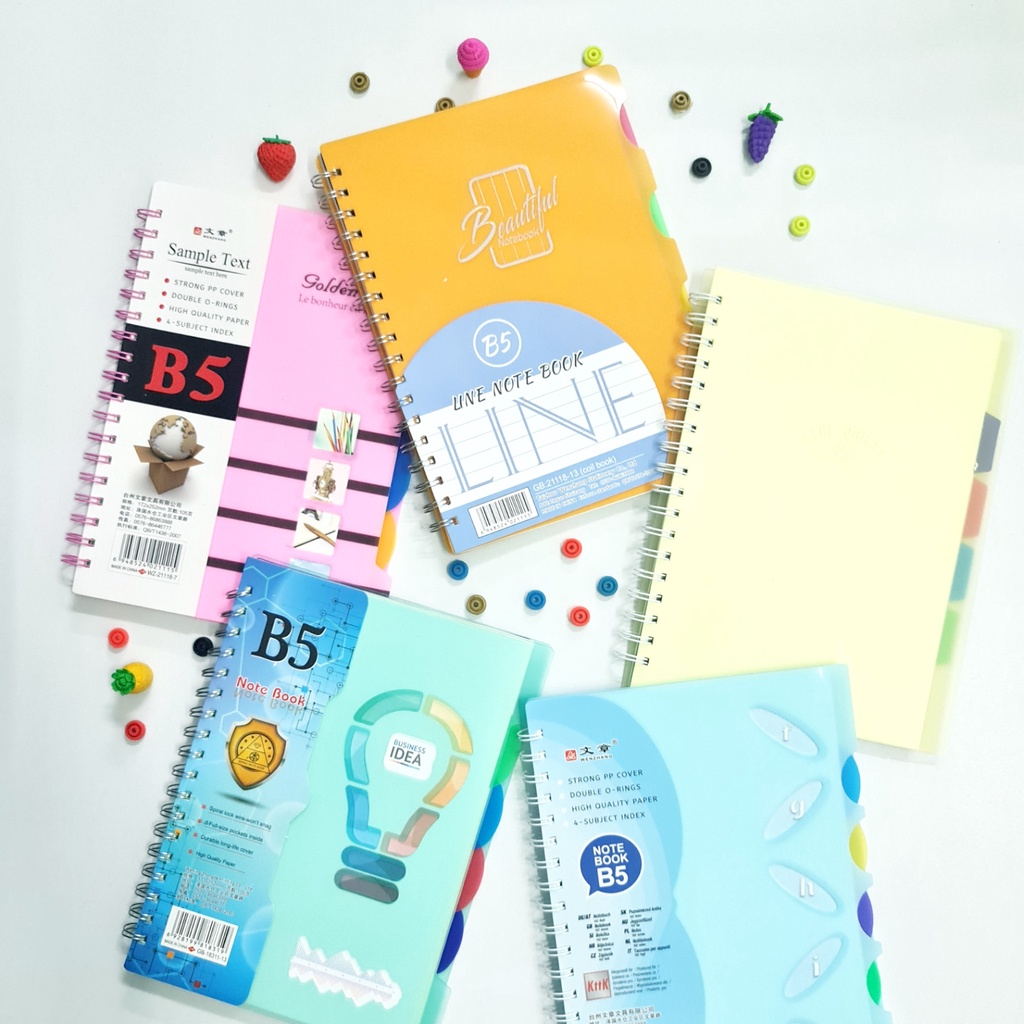 

SOS Buku Tulis Spiral B5-90 Index Cover Plastik/Buku Spiral/Catatan/Note Book/Notebook