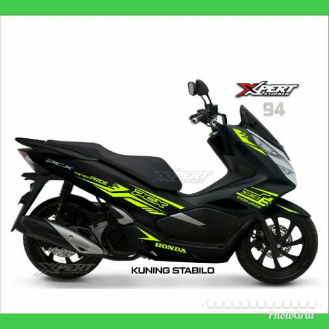 CUTTING STIKER KUNING STABILO HONDA PCX HITAM