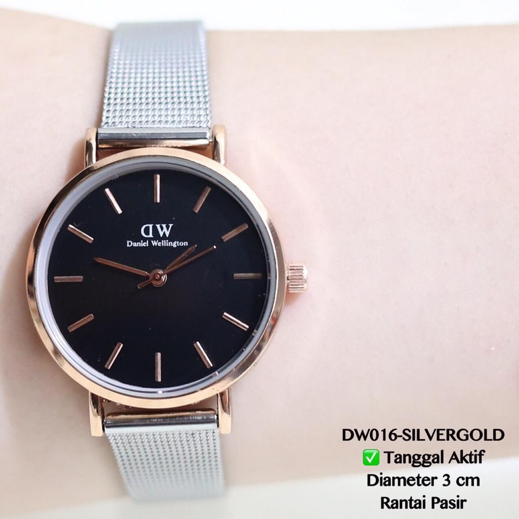 Jam tangan wanita / pria satuan tali pasir termurah free baterai cadangan model cantel DC020