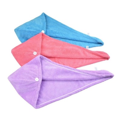 [ OBJ ] Handuk Keramas Handuk Kepala Hairtowel Handuk Turban Microbulu Handuk Kancing Kramas Handuk Rambut Onehand