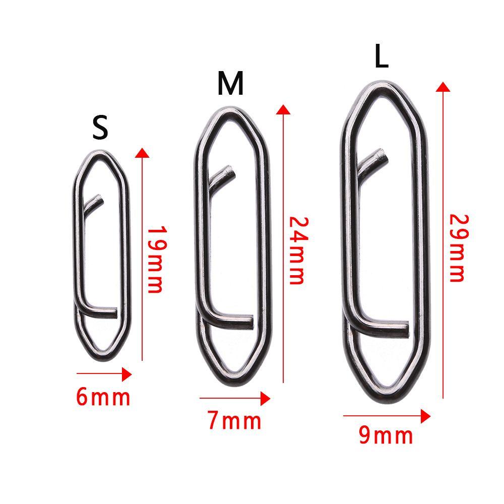 TOP 50pcs Snap Gantung Memancing Kualitas Tinggi Konektor tackle Garis Stainless Steel Portabel