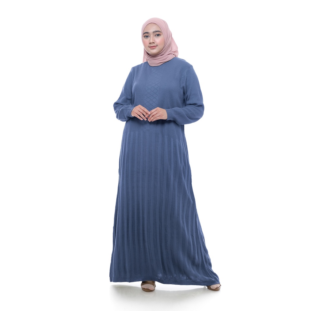 Naya Gamis Rajut Premium - Gamis Panjang Muslim - Gamis Tebal Realpict