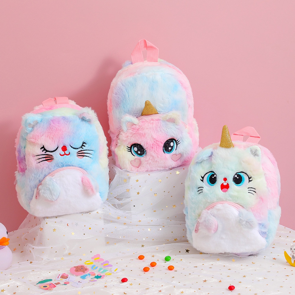 Tas Ransel Bulu Unicorn Small Tas Sekolah Anak Paud Unicorn Karakter Love kecil Kado Ultah Anak Berkualitas Premium