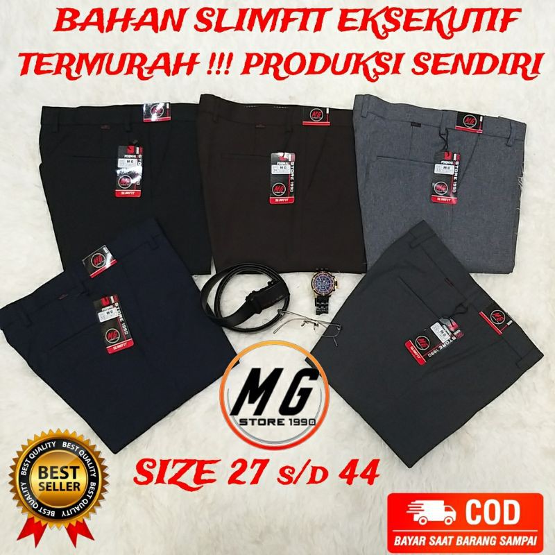 CELANA BAHAN KERJA FORMAL SLIM FIT BIG SIZE JUMBO PRIA LAKI LAKI