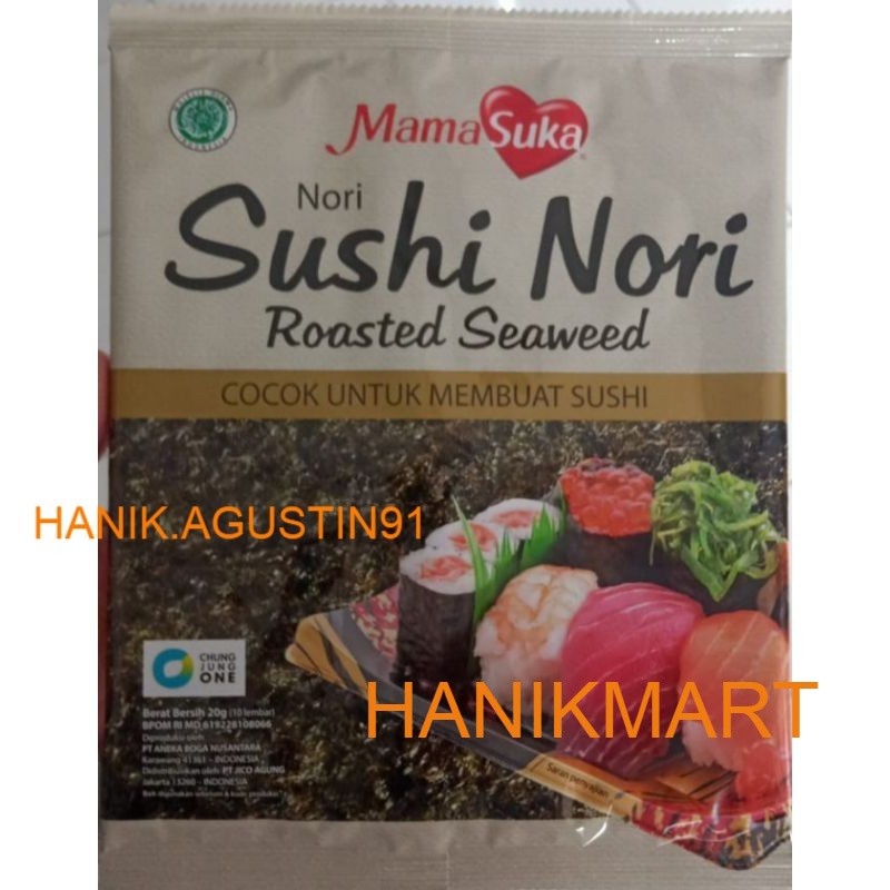 

Mamasuka Sushi Nori Roasted Seaweed 20 gr 10 lembar HM91