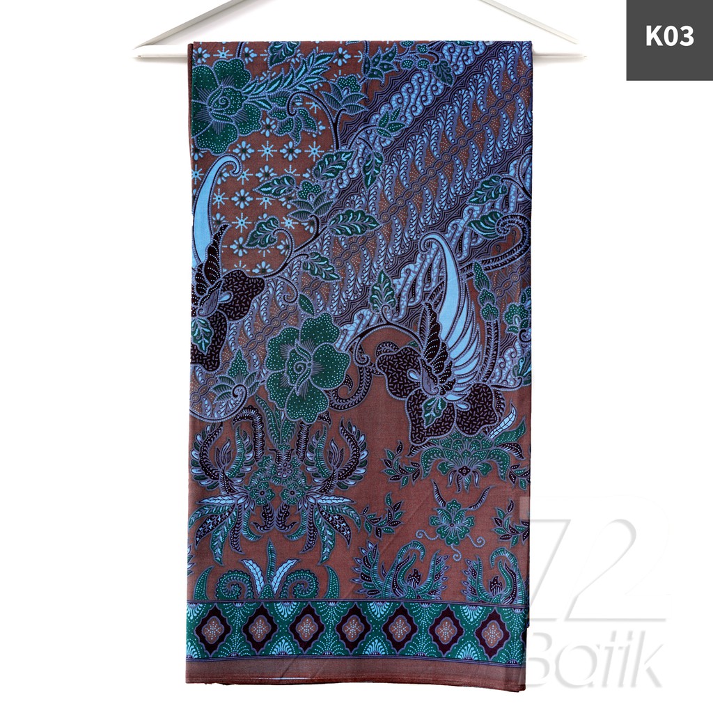 KAIN BATIK PREMIUM Bahan Katun Motif Kembang Warna Biru 725227 Cap 72 Jarik Jarit Samping Kebat Panjang Batik Katun Modern Premium Bahan Seragam Batik Pernikahan Kantor Keluarga Murah Kamen Jadi Batik Bali Lembaran