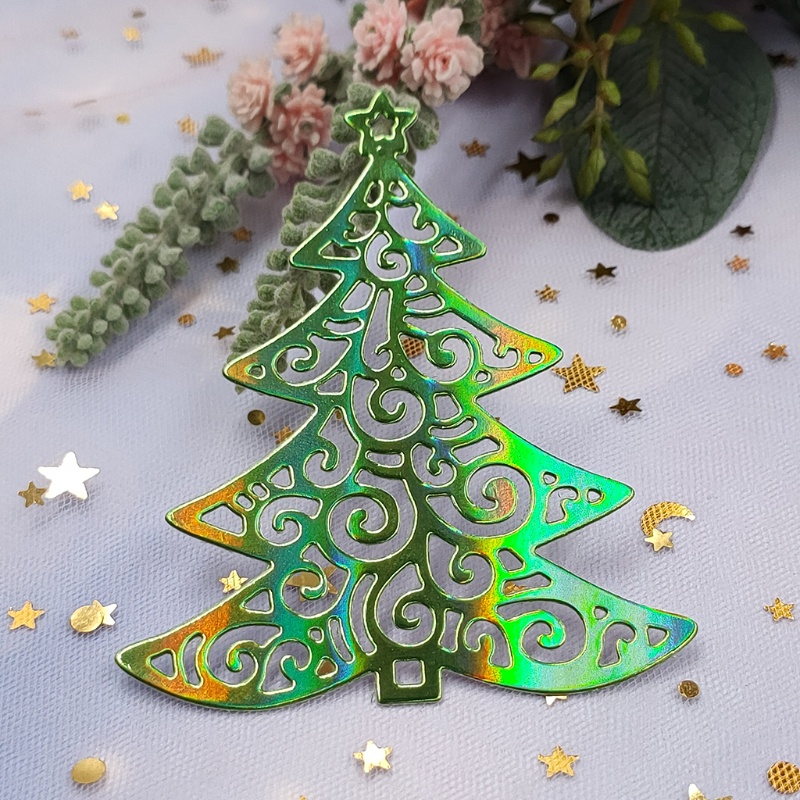 Cetakan Stensil Cutting Dies Motif Pohon Natal Bahan Metal Untuk Scrapbook Craft DIY