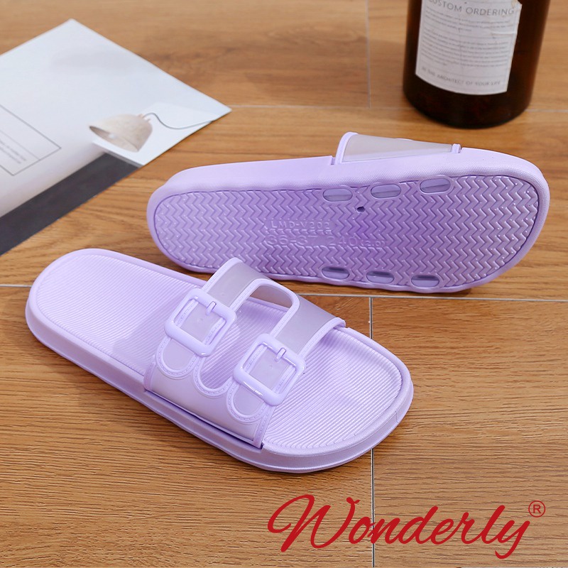 Sendal Selop Karet Jelly Wanita Wonderly Sandal Slop Jelly Cewek l V202-38