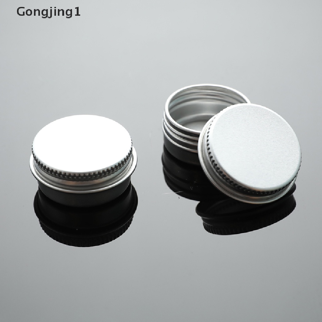 Gongjing1 10pcs / Set Kontainer / Botol Aluminum Ukuran 10ML Untuk Cream / Lip Balm / Lilin / Kosmetik