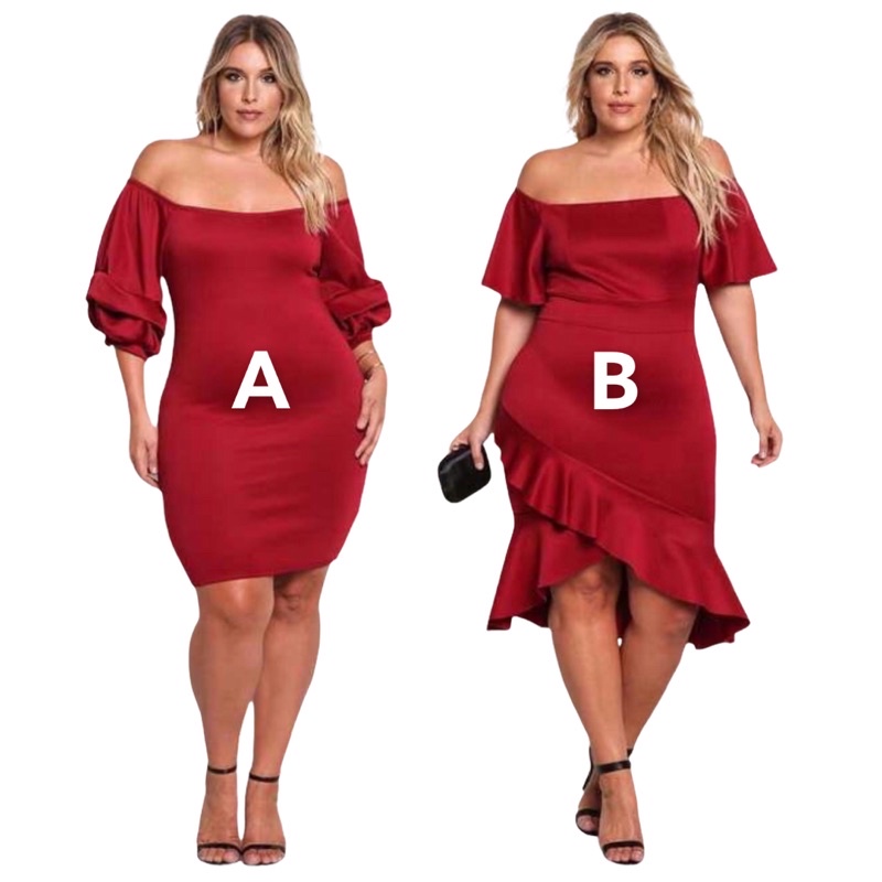 Dress wanita dress pesta party kondangan gaun sabrina dress halter dress big size plus size jumbo