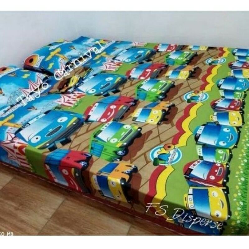 sprei karakter tayo size 120x200,160x200,180x200,200x200