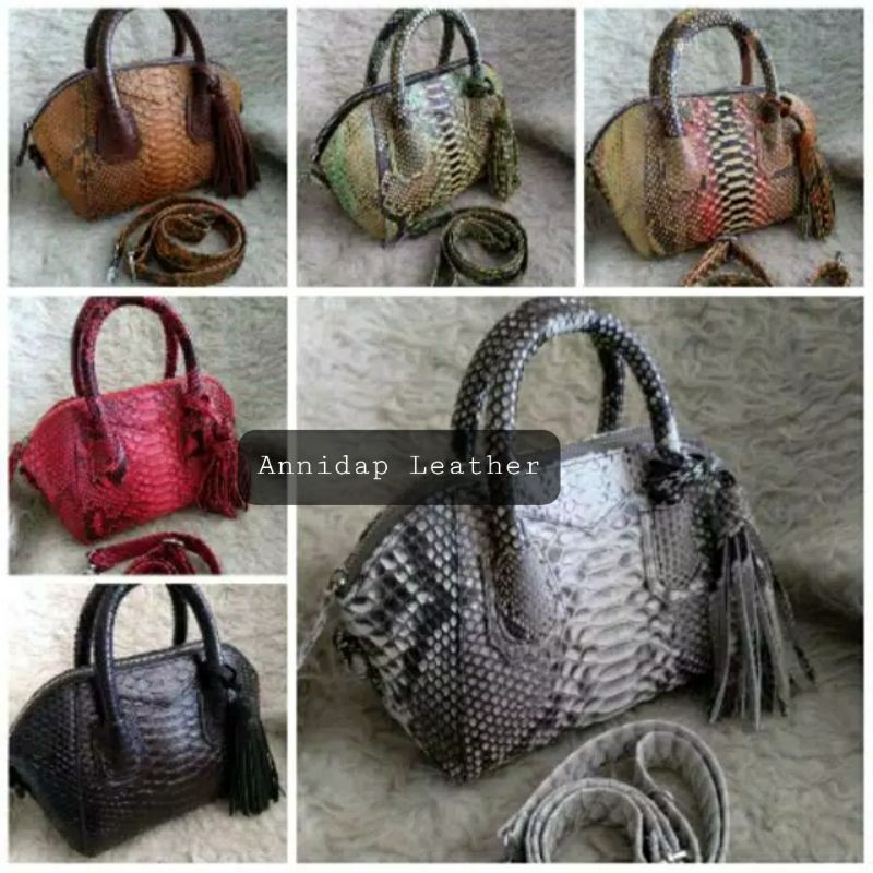 Tas Wanita Kulit ular Asli Given Original Bisa request Warna