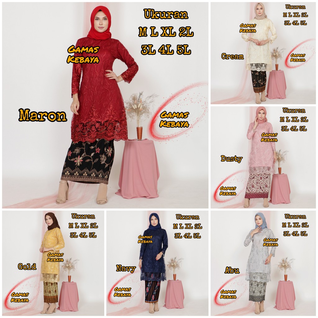 ATASAN KEBAYA TUNIK TILE MUTIARA/KEBAYA MODERN/KEBAYA WISUDA/KEBAYA JUMBO/KEBAYA BRUKAT/KEBAYA BROKA