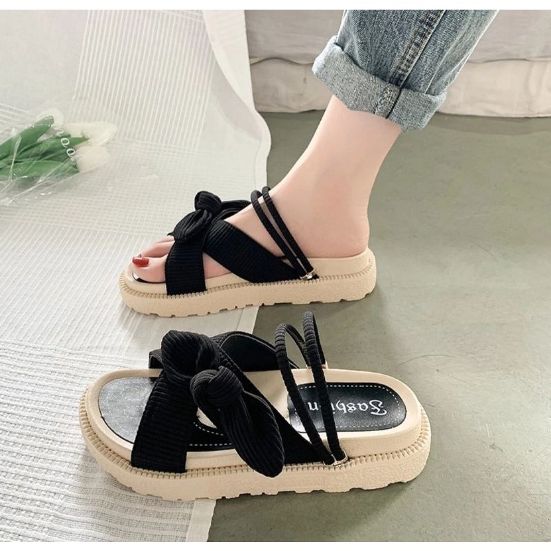 Sandal Wanita Wedges Terbaru Korea / Sendal Wanita Aulia / Sandal Slop Wanita / Sandal Cewek Kekinian / Bisa Cod
