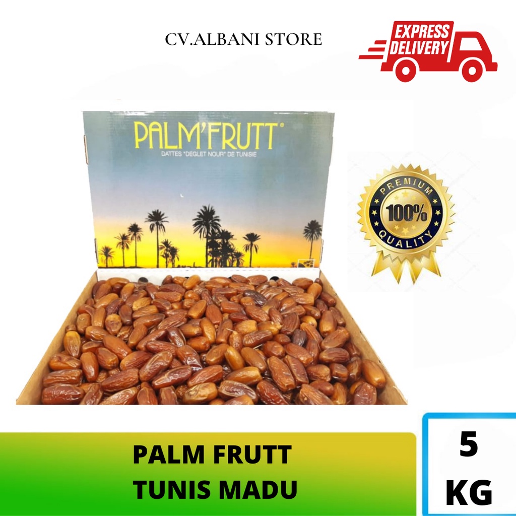 

Kurma Palm Frutt Non Tangkai 5 Kg Premium / Palm Fruitt / Tunis Madu / Oleh-oleh Haji Dan Umroh