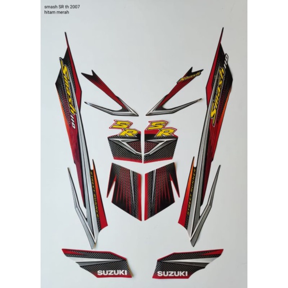 STRIPING SMASH SR 2007 HITAM MERAH