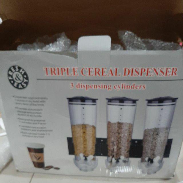 ✯☽ Double Barrel Cereal Machine Household Kitchen Supplies Round Grain Dispenser Cereal Storage Best