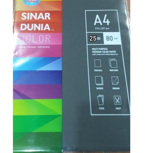 

XQYA kertas hvs warna hitam atau abu A4 80gr 25pcs ﹙ 47