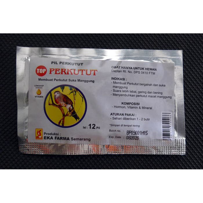 Vitamin Burung Eka Farma Top Perkutut 12pil