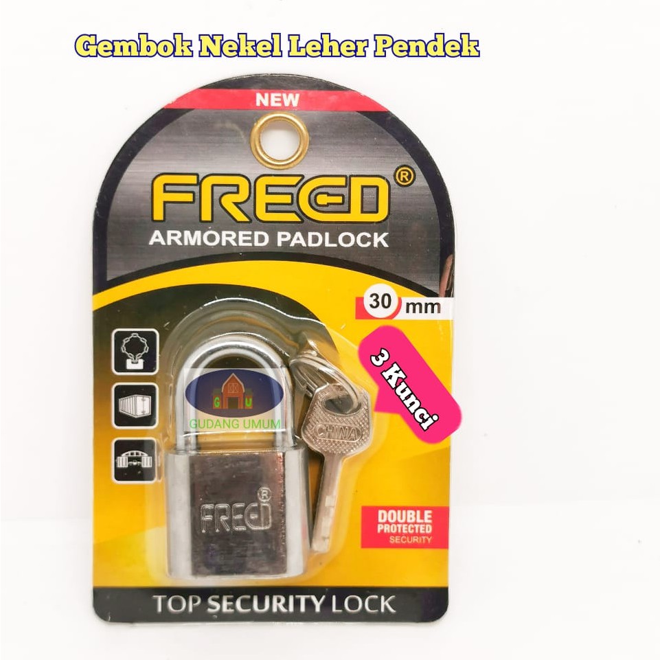 Gembok Nekel 30 Mm Freed Leher Pendek