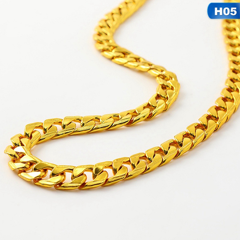 18K Gold Plated 12Mm 60Cm Width Men Hip Hop Chain Necklace Cuban Link Chain