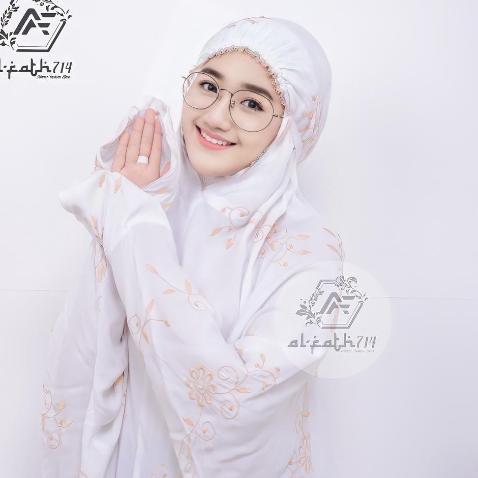 Mukena Terusan Dewasa Putih Mukenah Lajuran Bordir Mukena Langsungan Jumbo 2021 옷
