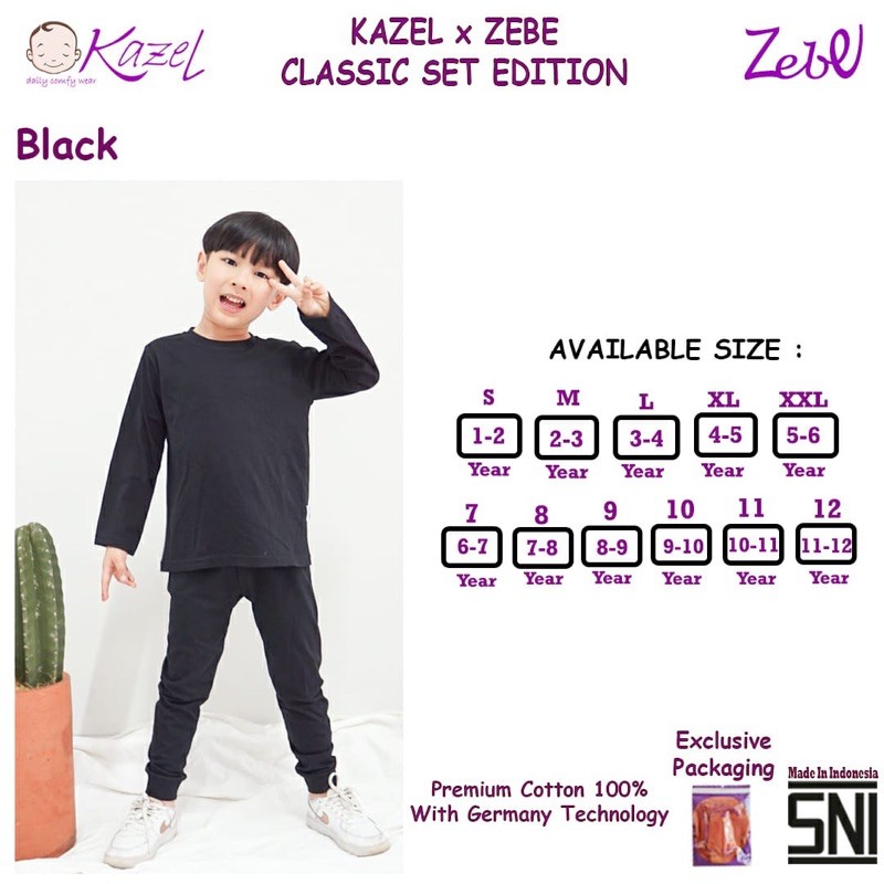 Kazel x Bebe Classic Set Edition BIG SIZE - BAJU ANAK/PIYAMA ANAK/SETELAN ANAK