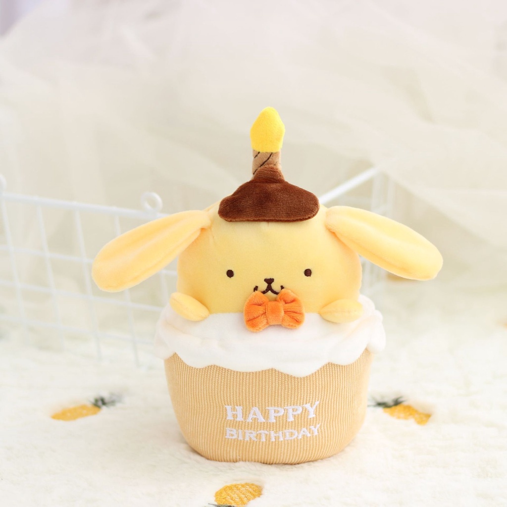 20cm My Melody Kirby Boneka Plush Stuffed Happy Birthday Cake Candles Dolls Kids Toys Gifts Mainan