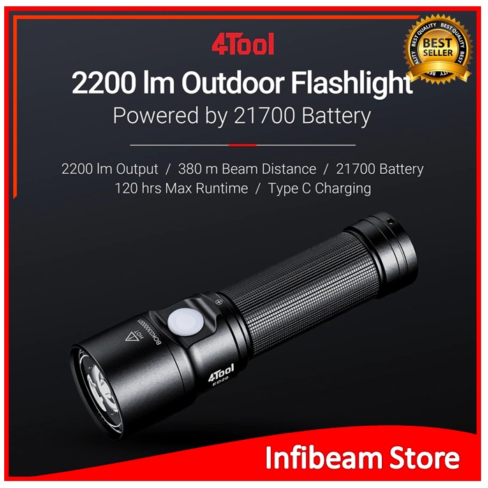 NexTool Senter LED Flashlight Type C Rechargeable 2200 Lumens / Senter LED / SENTER TACTICAL LED / S