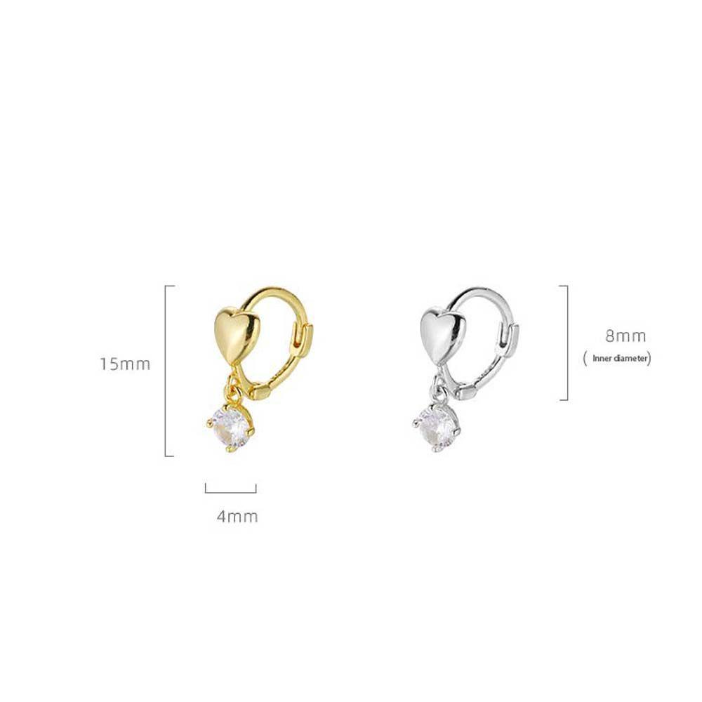 NEEDWAY Zirkon Anting Hoop Retro Wanita Stud Earrings Geometri Lingkaran Telinga Gesper Bulat Anting Emas Anting Perempuan