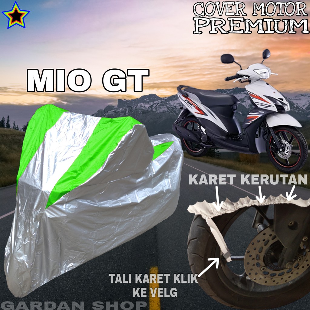 Sarung Motor MIO GT Silver HIJAU Body Cover Penutup Pelindung Motor Mio PREMIUM