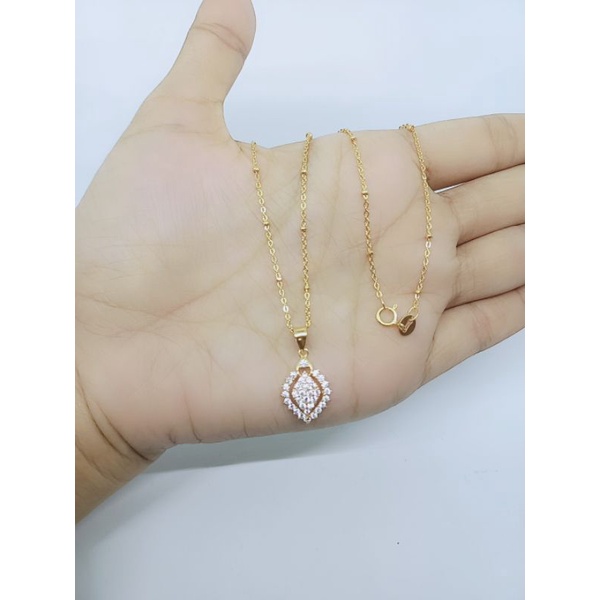 kalung jedar + liontin wajik full mp/ kalung perak asli silver 925 lapis emas/ kalung fashion wanita