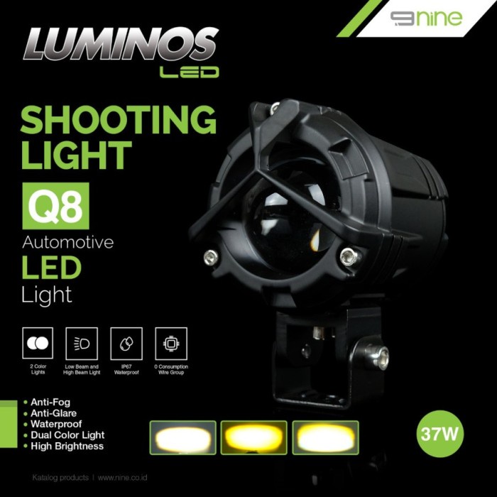 Lampu Tembak Sorot Luminos Q8 Shooting Light 40 Watt High Low 2 Warna