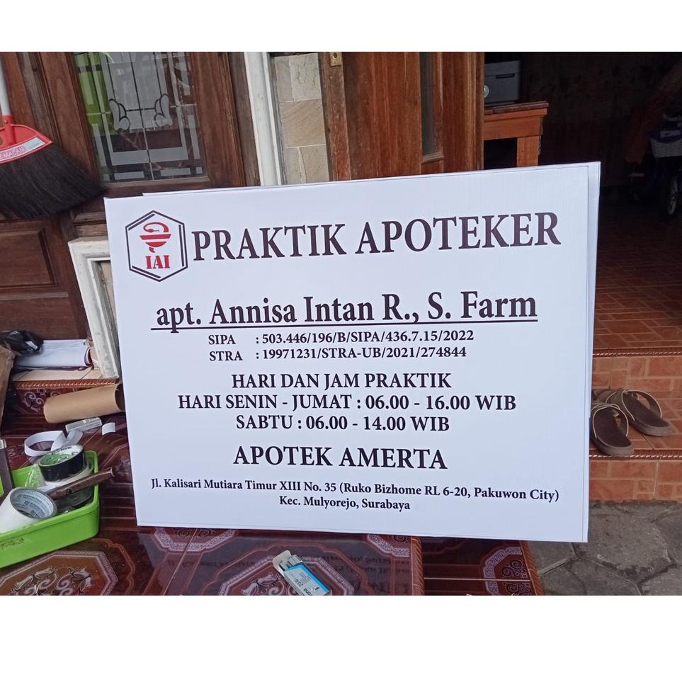 

<A-ORT} <☼} Papan Nama Apotek / Apoteker <pasti dikirim}