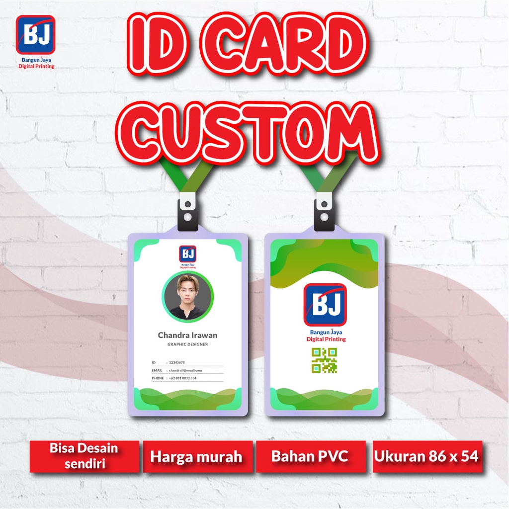 

Cetak ID Card / Plastic PVC / Kartu Member / ID Card Custom Karyawan 2 SISI FREE DESAIN CUSTOM 1 HARI SELESAI