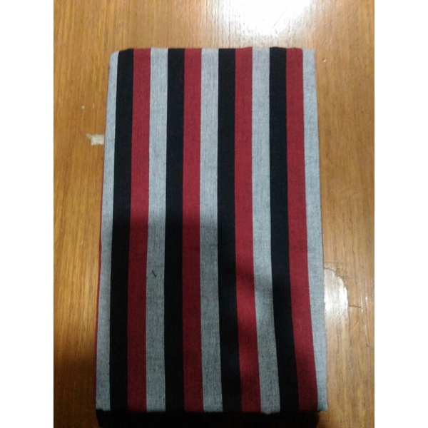KAIN TENUN LURIK JAWA TENGAH GARIS HITAM-RED-ABU
