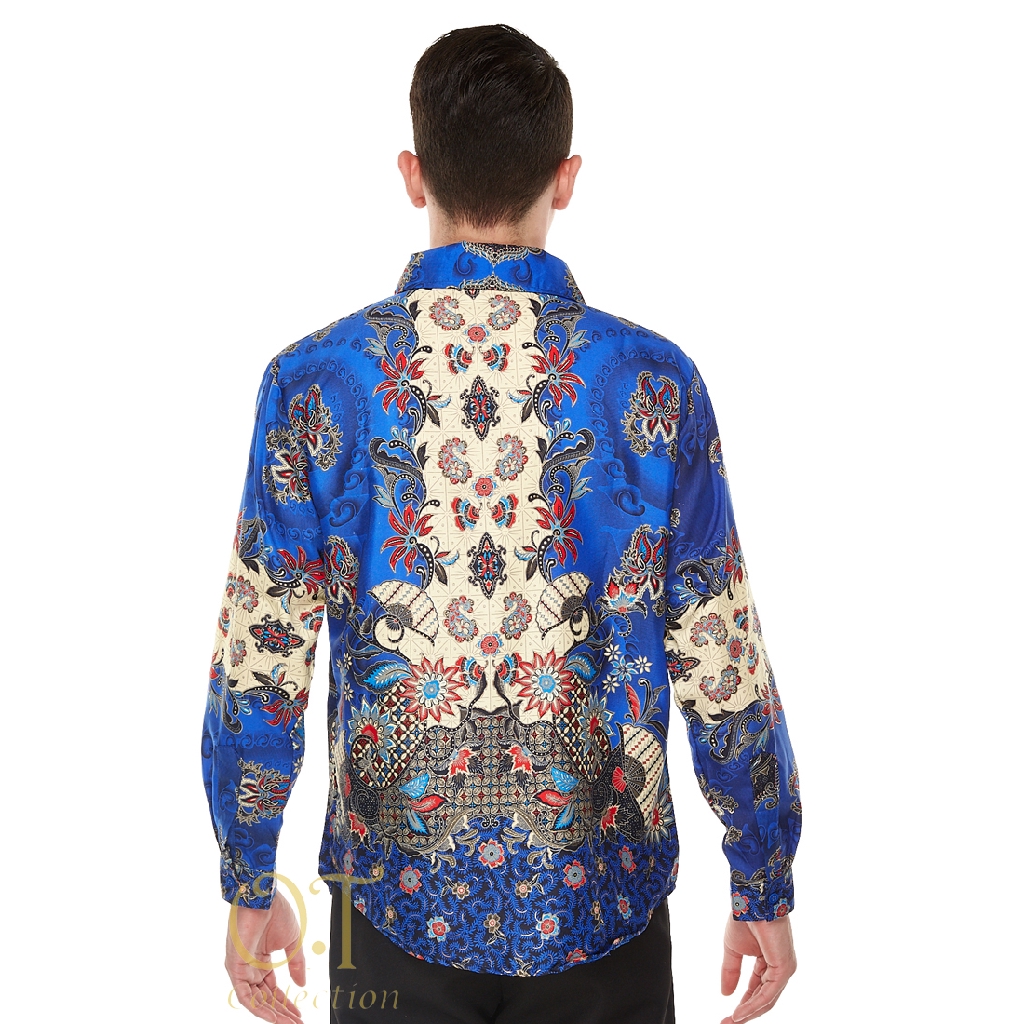 [batik pandawa OT] kemeja batik formal pria satin velvet gliter