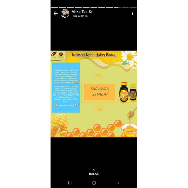 

MADU HUTAN BADUY SR12/MADU ASLI 100% MADU ALAMAI TANPA BAHAN CAMPURAN