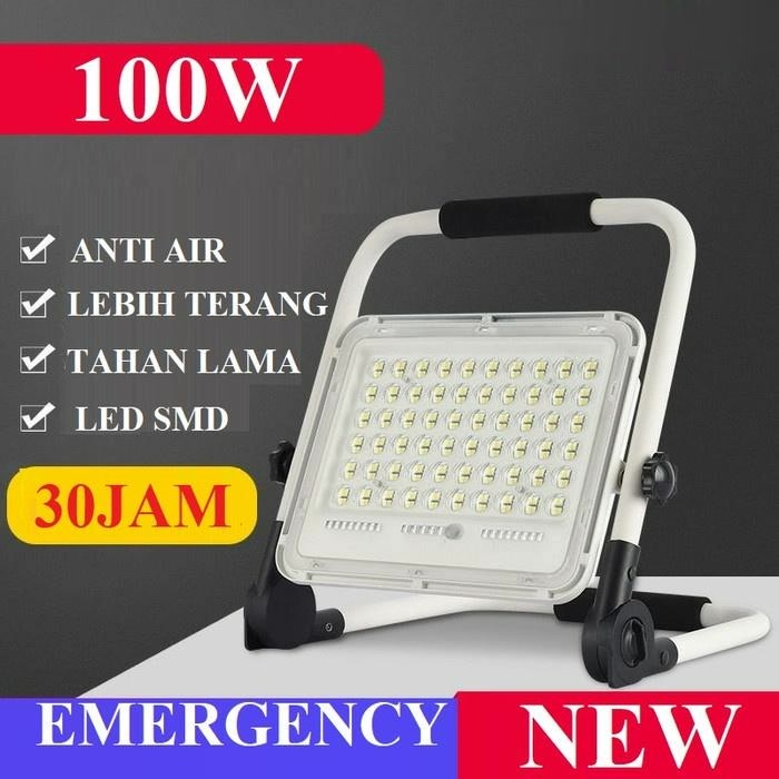 [MB] LAMPU SOROT EMERGENCY 100W PORTABLE / SOROT EMERGENCY PORTABLE / LAMPU CAMPING DARURAT RECHARGEABLE