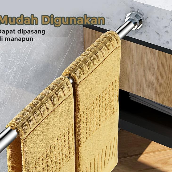 ⇋ Inaso Tiang Hordeng Fleksibel Besi Gorden Pipa Gantungan Kamar Mandi Lemari Gawang Baju HRD108 ブ