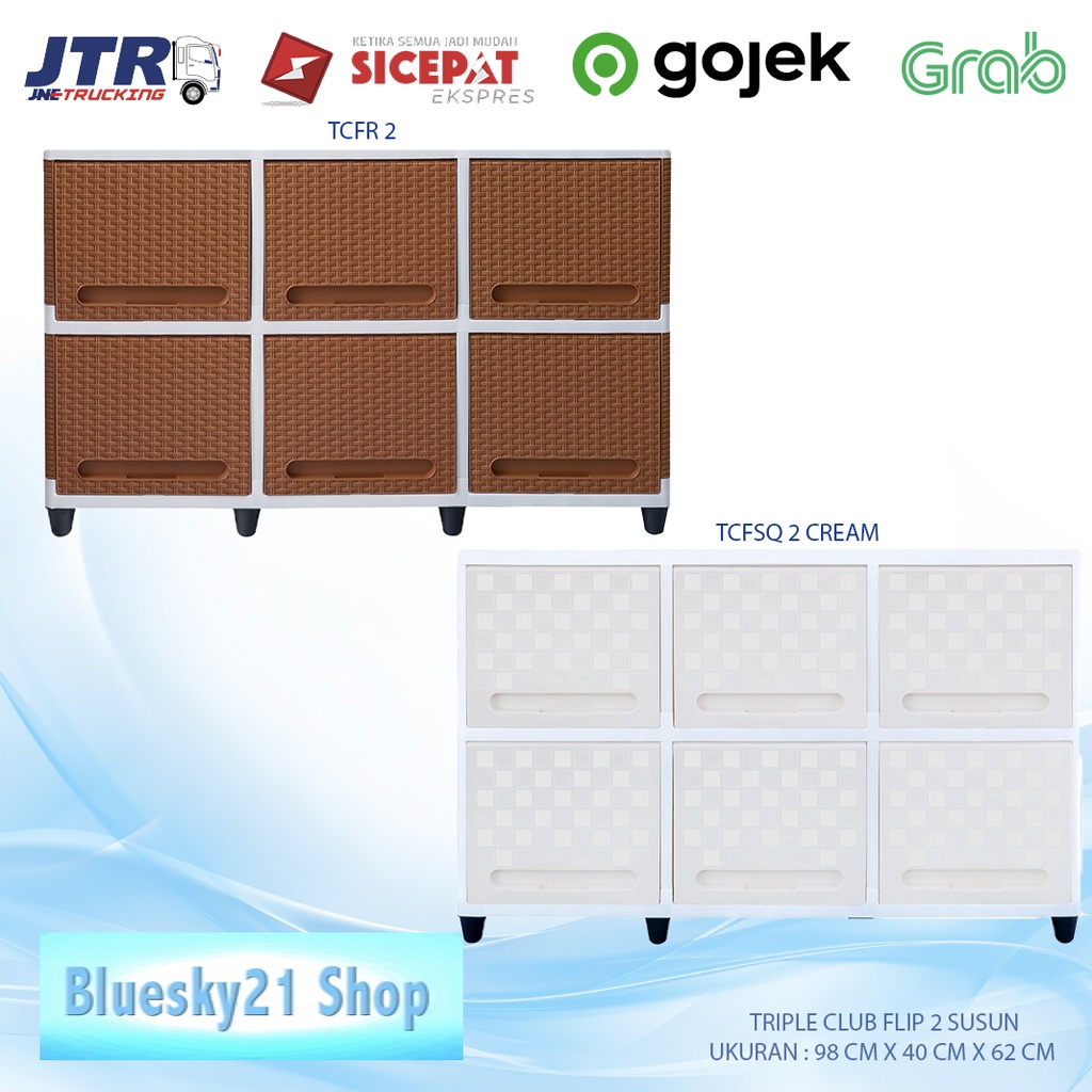 TRIPLE CLUB FLIP 2 SUSUN / LEMARI PLASTIK TRIPLE CLUB FLIP 2 SUSUN / LEMARI PLASTIK CLUB MURAH / LEM
