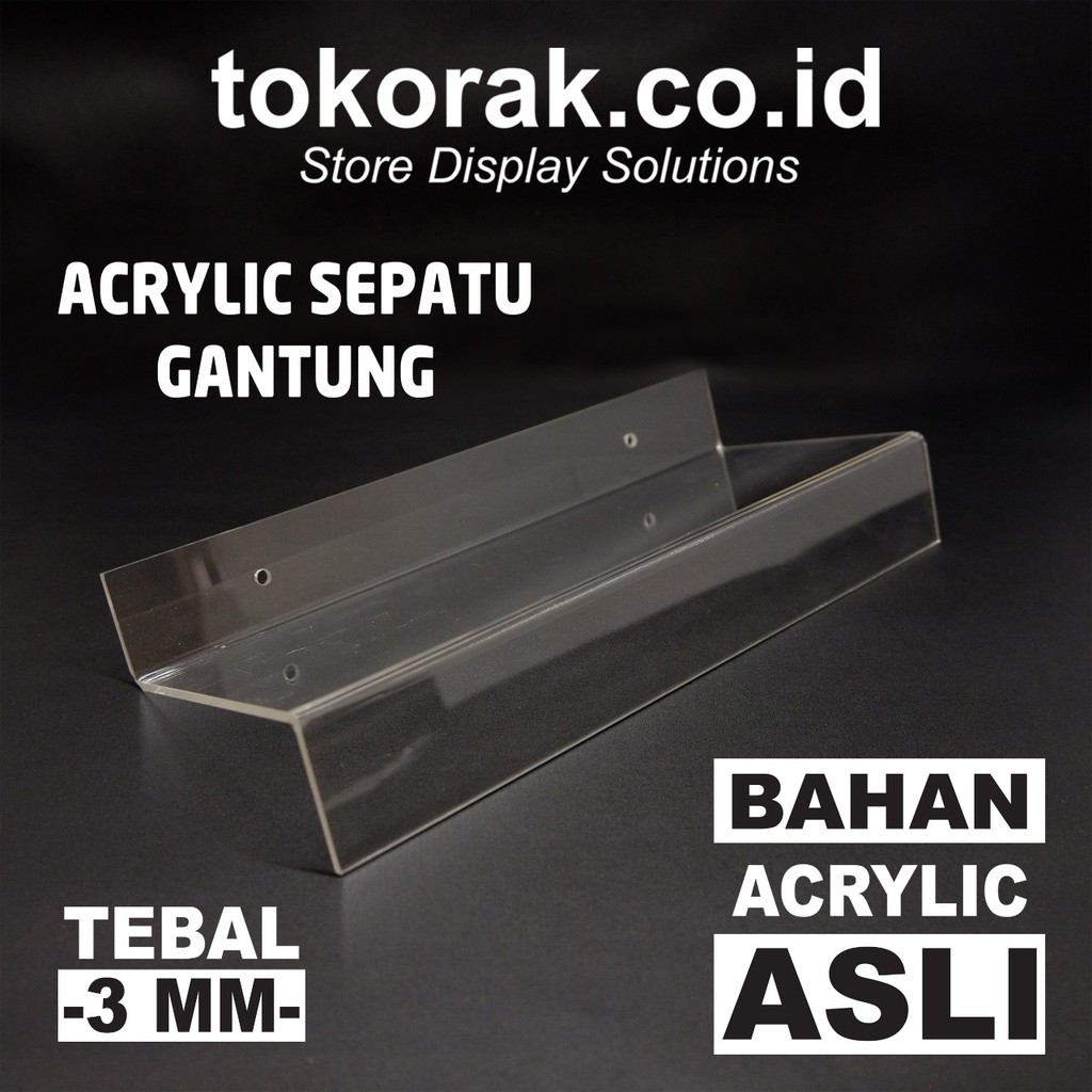 ACRYLIC SEPATU GANTUNG AKRILIK ASLI MIKA SENDAL DISPLAY TAS