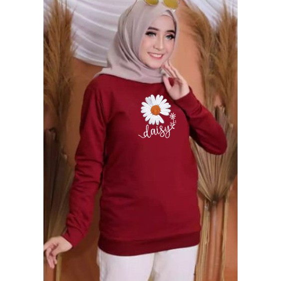 Kaos Lengan Panjang flowers / Kaos Sweatshirt / Atasan Wanita / Atasan Wanita Lengan Panjang / Atasa